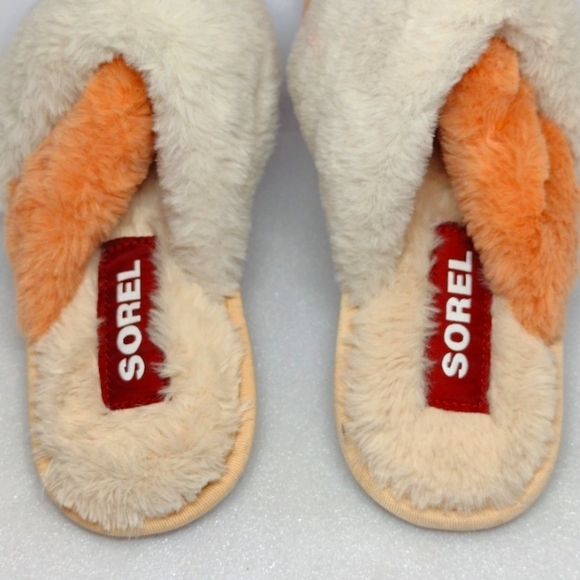 New SOREL Nova Sand & Natural Go Mail Run Plush Slippers Women’s Size 7 - Picture 6 of 6